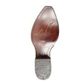 Men's King Exotic Snip Toe Eel Boots Handcrafted Burnished Cognac (494RD0857)